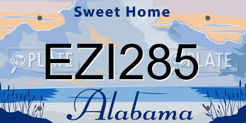 EZI285 Alabama License Plate