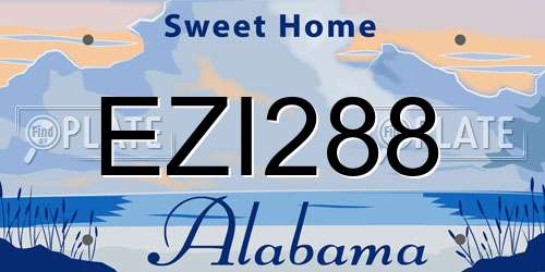 EZI288 Alabama License Plate