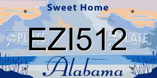 EZI512 Alabama License Plate