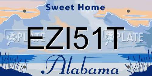 EZI51T Alabama License Plate