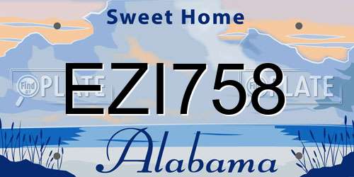 EZI758 Alabama License Plate