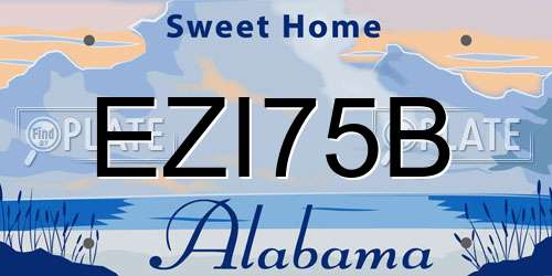 EZI75B Alabama License Plate
