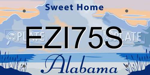 EZI75S Alabama License Plate