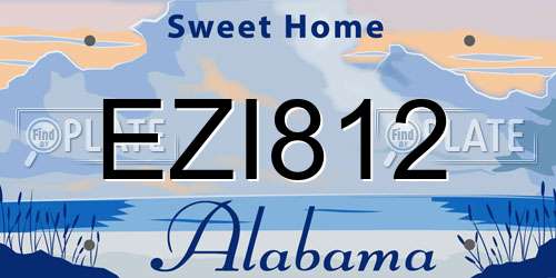 EZI812 Alabama License Plate