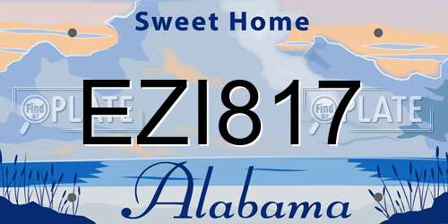 EZI817 Alabama License Plate