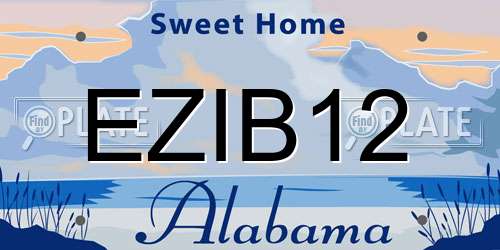EZIB12 Alabama License Plate