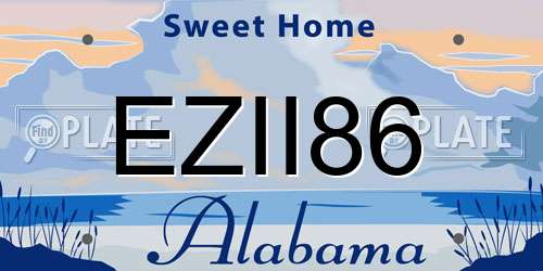 EZII86 Alabama License Plate