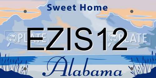 EZIS12 Alabama License Plate