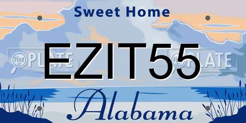 EZIT55 Alabama License Plate