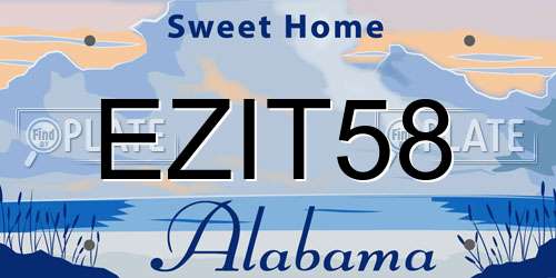 EZIT58 Alabama License Plate
