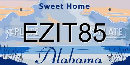 EZIT85 Alabama License Plate