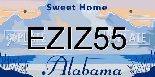 EZIZ55 Alabama License Plate