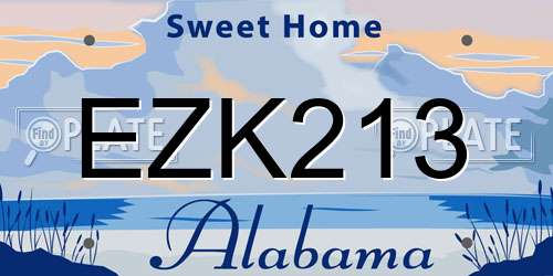 EZK213 Alabama License Plate