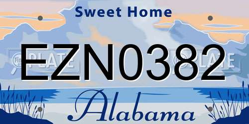 EZN0382 Alabama License Plate
