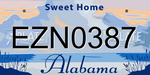 EZN0387 Alabama License Plate