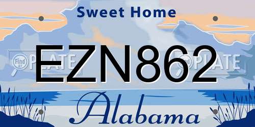 EZN862 Alabama License Plate