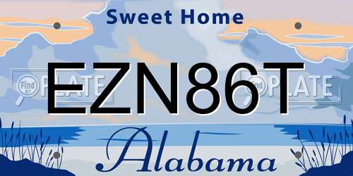 EZN86T Alabama License Plate