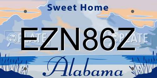 EZN86Z Alabama License Plate