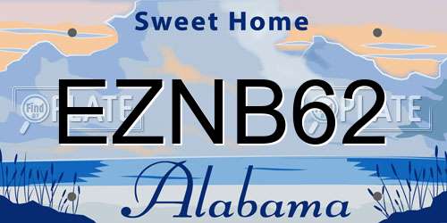 EZNB62 Alabama License Plate