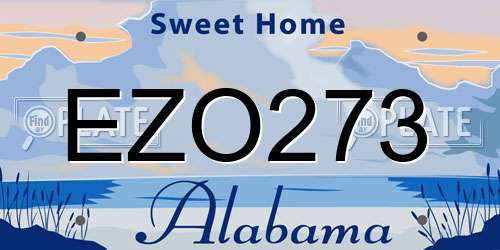 EZO273 Alabama License Plate