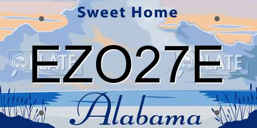 EZO27E Alabama License Plate