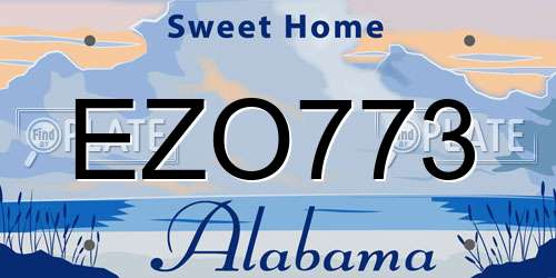 EZO773 Alabama License Plate