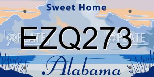 EZQ273 Alabama License Plate