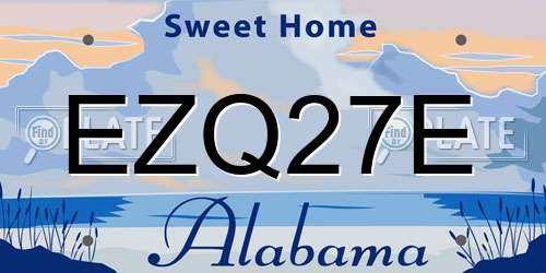 EZQ27E Alabama License Plate