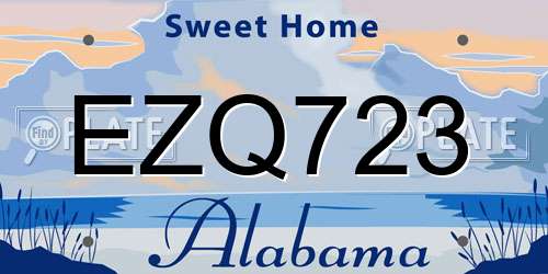 EZQ723 Alabama License Plate