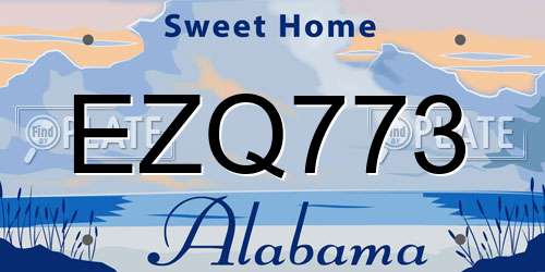 EZQ773 Alabama License Plate