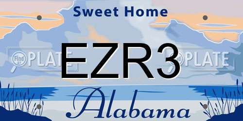EZR3 Alabama License Plate