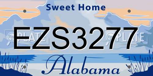 EZS3277 Alabama License Plate