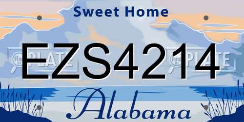 EZS4214 Alabama License Plate