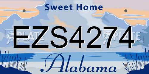 EZS4274 Alabama License Plate