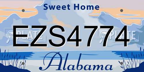 EZS4774 Alabama License Plate