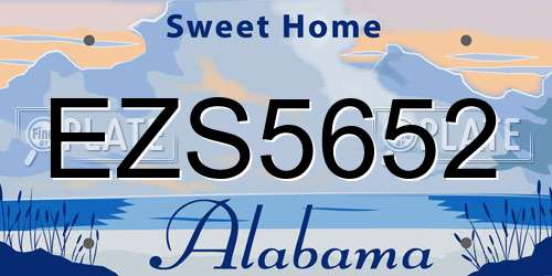 EZS5652 Alabama License Plate