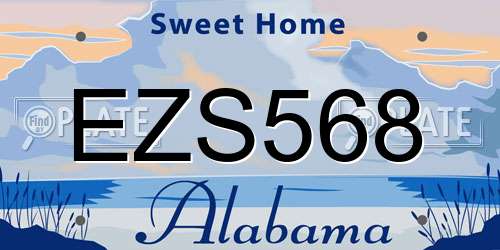 EZS568 Alabama License Plate
