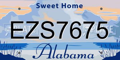 EZS7675 Alabama License Plate