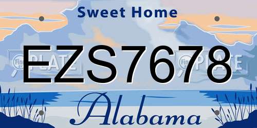 EZS7678 Alabama License Plate