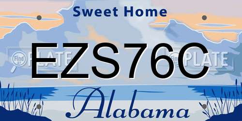 EZS76C Alabama License Plate