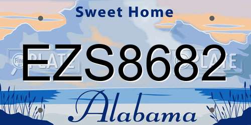 EZS8682 Alabama License Plate