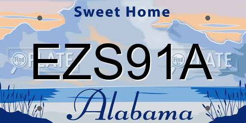EZS91A Alabama License Plate