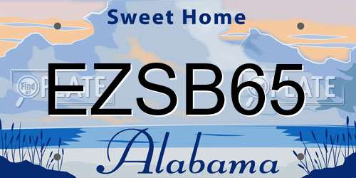 EZSB65 Alabama License Plate