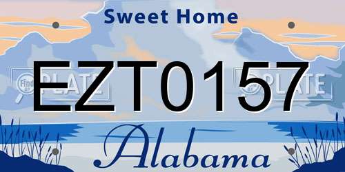 EZT0157 Alabama License Plate