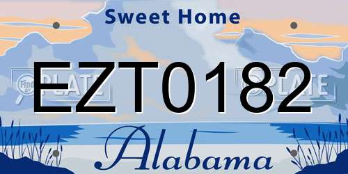 EZT0182 Alabama License Plate