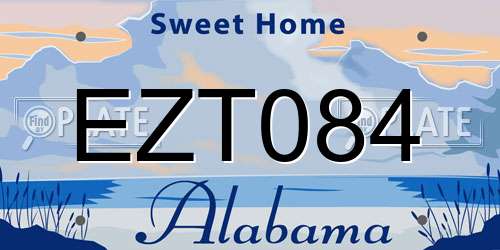 EZT084 Alabama License Plate