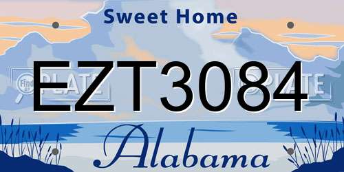 EZT3084 Alabama License Plate