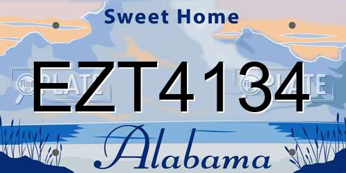 EZT4134 Alabama License Plate