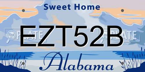 EZT52B Alabama License Plate