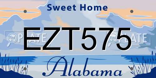 EZT575 Alabama License Plate